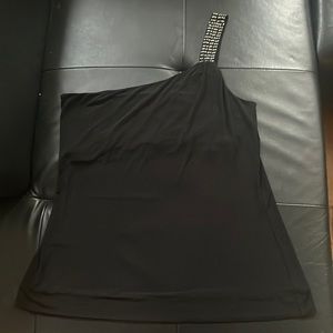 EXPRESS One Shoulder Black Tank Top/L